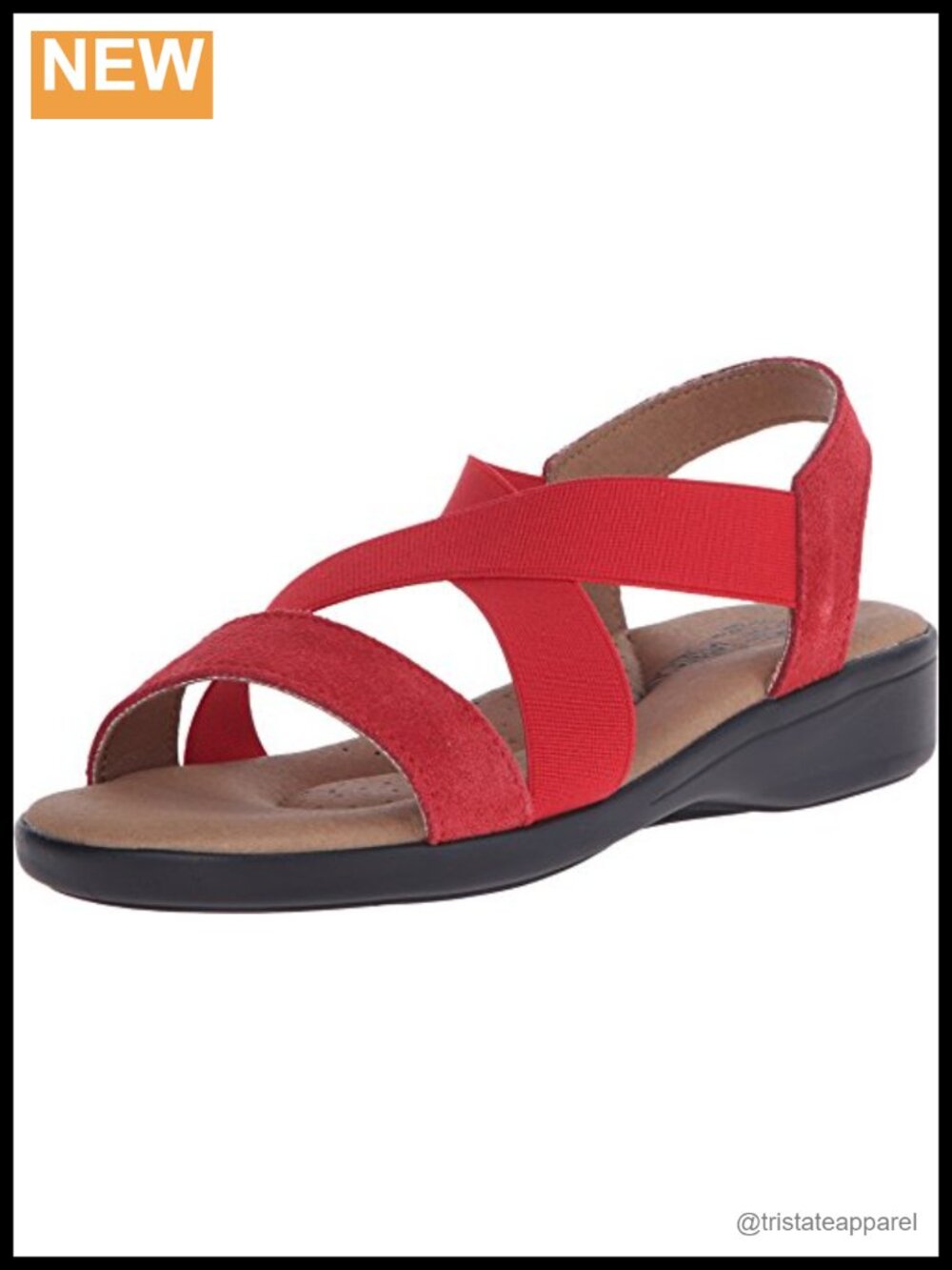 Monterey Leather Elastic Sandal with Arch Support for Travel